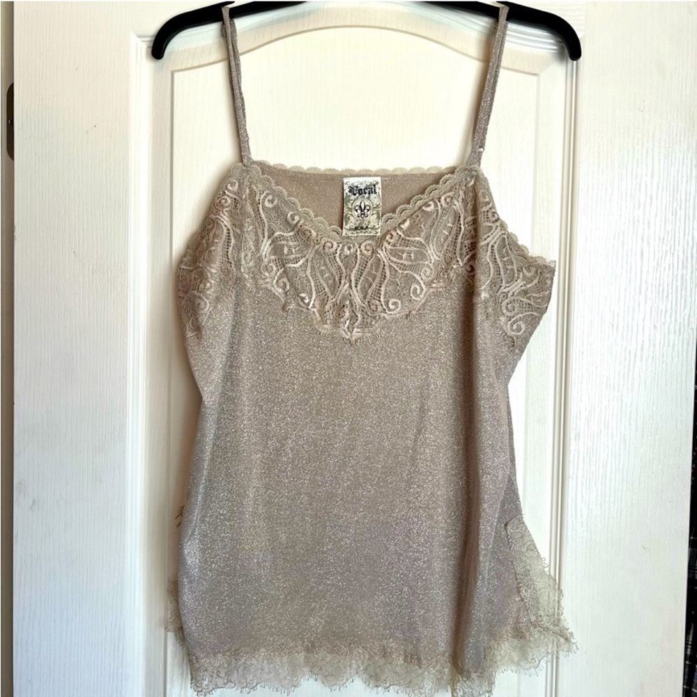 VOCAL metallic gold lace cami XL